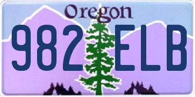 OR license plate 982ELB