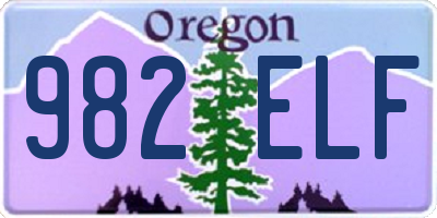 OR license plate 982ELF