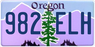 OR license plate 982ELH