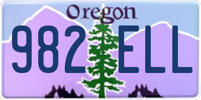 OR license plate 982ELL