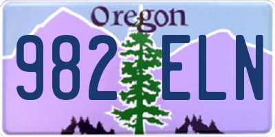 OR license plate 982ELN