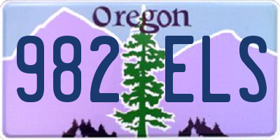 OR license plate 982ELS