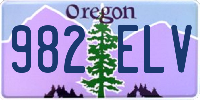 OR license plate 982ELV