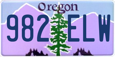 OR license plate 982ELW