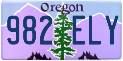 OR license plate 982ELY
