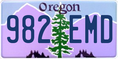 OR license plate 982EMD