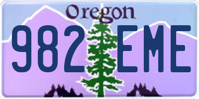 OR license plate 982EME