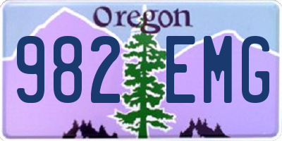 OR license plate 982EMG