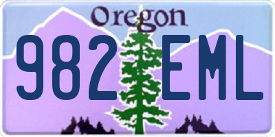 OR license plate 982EML