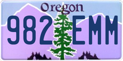 OR license plate 982EMM