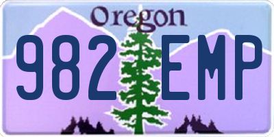 OR license plate 982EMP
