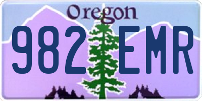 OR license plate 982EMR