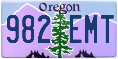 OR license plate 982EMT