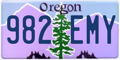 OR license plate 982EMY