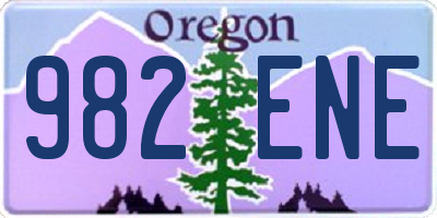 OR license plate 982ENE