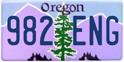 OR license plate 982ENG