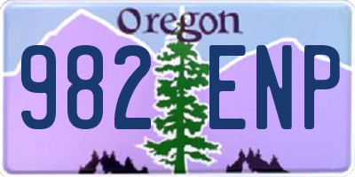 OR license plate 982ENP