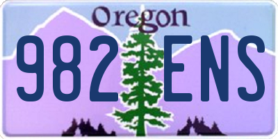 OR license plate 982ENS