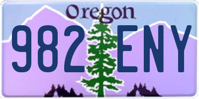 OR license plate 982ENY