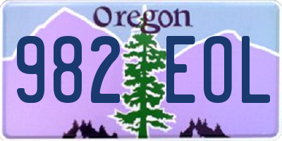 OR license plate 982EOL