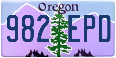 OR license plate 982EPD