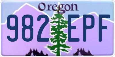 OR license plate 982EPF