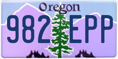 OR license plate 982EPP
