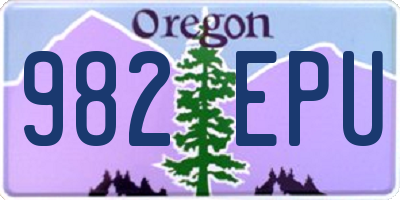 OR license plate 982EPU