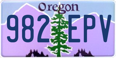 OR license plate 982EPV