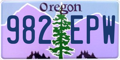 OR license plate 982EPW