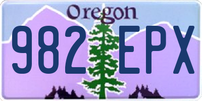 OR license plate 982EPX