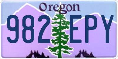 OR license plate 982EPY