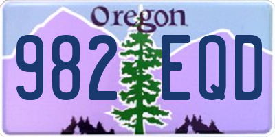 OR license plate 982EQD