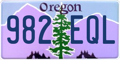 OR license plate 982EQL