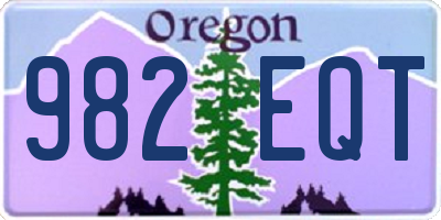 OR license plate 982EQT