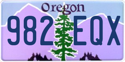 OR license plate 982EQX
