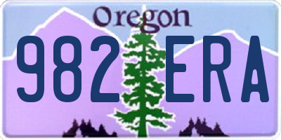 OR license plate 982ERA