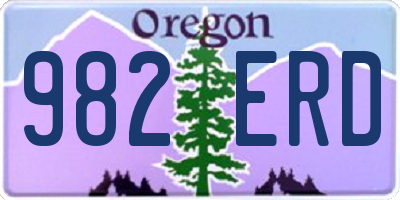 OR license plate 982ERD