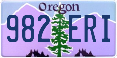 OR license plate 982ERI