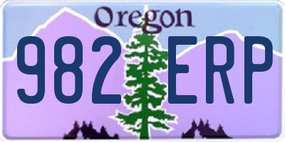 OR license plate 982ERP
