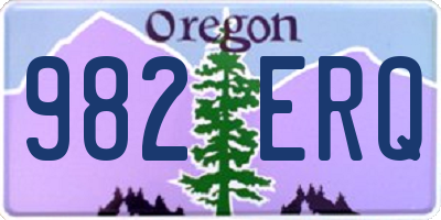 OR license plate 982ERQ
