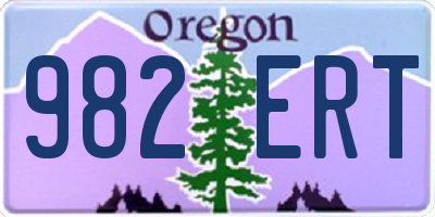 OR license plate 982ERT