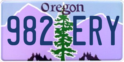 OR license plate 982ERY