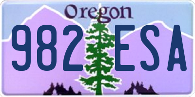OR license plate 982ESA