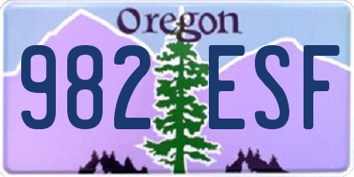 OR license plate 982ESF