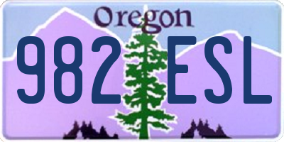 OR license plate 982ESL