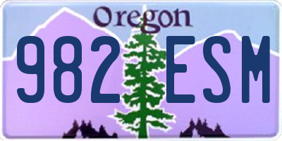 OR license plate 982ESM