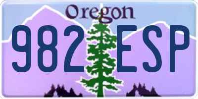 OR license plate 982ESP