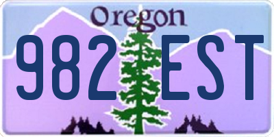 OR license plate 982EST