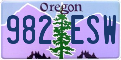 OR license plate 982ESW